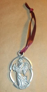 DIFÍCIL DE ENCONTRAR VINTAGE LONGABERGER PELTRE METAL CORBATA 1998 NAVIDAD JOY ANGEL ADORNO - Imagen 1 de 3