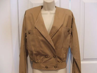 Chaqueta RETRO nueva en paquete Frederick's of Hollywood color caqui tostado jr. pequeña 5-7 Foto 1 de 2