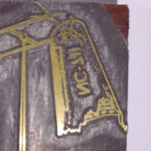 NC 711 Antenna Image Or Something Like That Letterpress Printers Block Antique - Picture 1 of 13