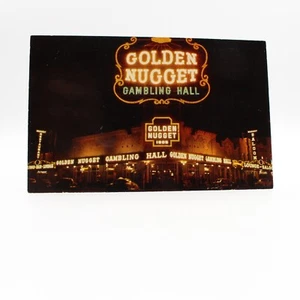Golden Nugget Gambling Hall Las Vegas Nevada NV Night View Postcard UNP VTG - Picture 1 of 2