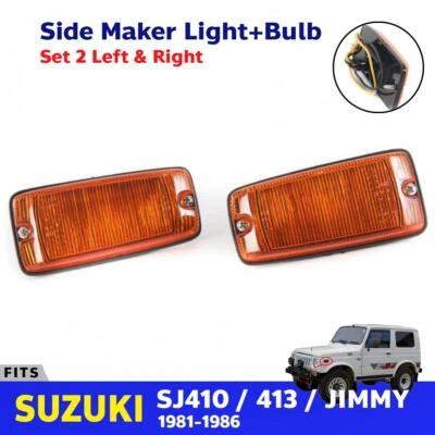 For Suzuki Caribian Samurai Jimny SJ410 1981-86 Side Maker Light +Bulb Pair G11 - Image 1 of 4