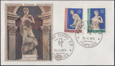 ITALY Sc # 1143-4.1 FDC EUROPA '74 with STATUE of DAVID by MICHELANGELO