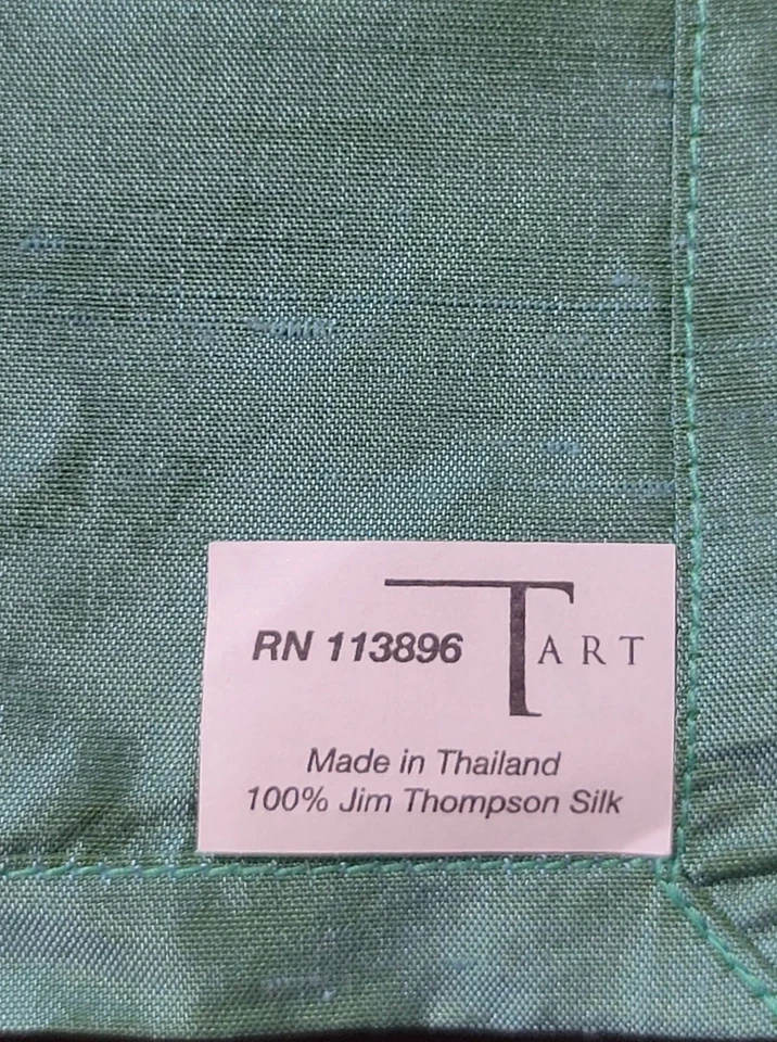 Jim Thompson Silk Napkins Emerald 22" x 22" Set Of 6  - Image 1 of 3