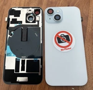 Back Glass Replacement: with NFC MagSafe Magnets mic flash For iPhone 15 Blue - Picture 1 of 4