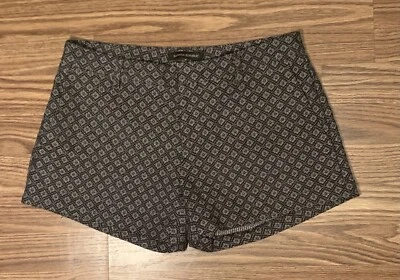 Banana Republic 女式 2 码提花黑色钻石短裤 — 第 1/4 张图片