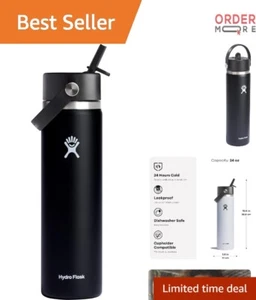 24 oz Stainless Steel Water Bottle Leakproof Wide Mouth Insulated BPA-Free - Picture 1 of 10