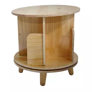 Mini Desktop Bookshelf Organizer Wooden Storage Bookshelf w/ Legs 31cm Height - Picture 1 of 10