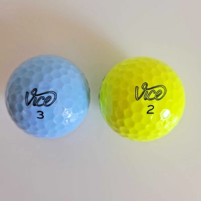 Vice Collection Drive YELLOW & BLUE Golf Balls - TWO BALLS