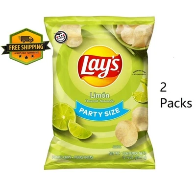Patatas fritas con sabor a limón Lay’s, tamaño fiesta, 12,5 oz, 2 paquetes Foto 1 de 4