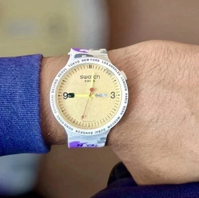 Swatch x Bape New York Limited Edition Rare Watch Moonswatch Big Bold Peanuts  - Image 1 of 4