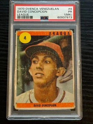 1970 Ovenca Venezuelan League #4 Dave Concepcion PSA PR 1 (mk) - only 15 graded - Image 1 of 2
