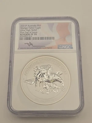 Australia 2021-P Ultra High Relief Wedge-Tailed Eagle $2 Coin NGC REVERSE PF70 - Image 1 of 4
