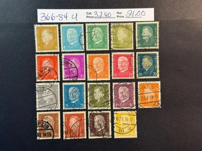 Alemania # 366 - 384 Usado* 2024 Scott Catálogo Valor $ 32,80 Foto 1 de 4