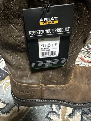 Bota de trabajo Ariat Groundbreaker para hombre talla 10 D marrón (10014238) excelente Foto 1 de 4