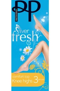 Pretty Polly Silver Fresh Feinkniestrümpfe Kniestrümpfe 3er Pack One Size 15DEN - Bild 1 von 3