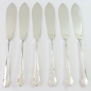 Vintage William Page & Co Silverplate Cutlery 6 pc Fish Knives, England - Foto 1 di 4