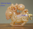 Chine, pure sculptée à la main, forme de cheval vieux jade, statue chinoise flacon à tabac L216