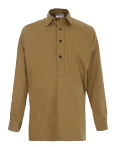 Camisa de manga larga Yarmo para hombre - Pullover de algodón, hecha en Inglaterra SH011K - Imagen 1 de 1