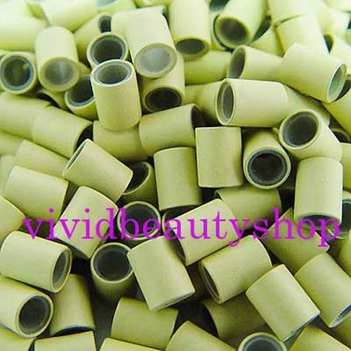 200 4mm Blonde Copper Silicone Tube Micro Ring for I Bonded Tip Hair Extensions - Image 1 of 1