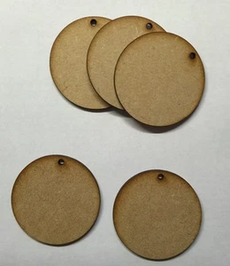 Wooden laser cut 3mm thick mdf circle with hole 60mm and 85mm craft shape blank - Picture 1 of 1