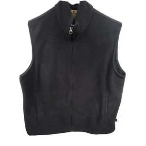 Woolrich Vest Men's Large Black Polyester Fleece Full Zip - Picture 1 of 11