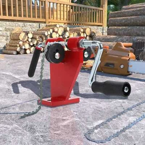 Chainsaw Bench Mount Chain Breaker & Rivet Spinner Pro Repair Tool Set Iron Red - Picture 1 of 15