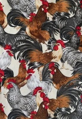 Cotton Fabric Galaxy Collection ROOSTER EE Schenck chicken Measures 14”x45” - Image 1 of 4