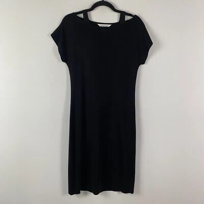 Vestido Exclusively Misook Negro Manga Corta Talla XS Tirantes Escote Foto 1 de 4