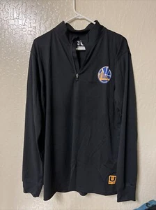 Golden State Warriors NBA Net-DRI 1/4 Zip Pullover Jacket Top Men's L Black - Picture 1 of 5