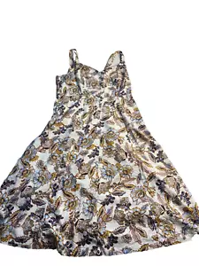 Old Navy Maxi Leinenmischung Kleid Damen XL mehrfarbig Blumenmuster Frühling Sommer - Bild 1 von 12