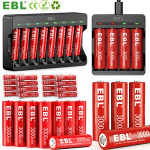 EBL 1.5V Rechargeable AA AAA Lithium Batteries / Li-ion Battery Charger Lot - Picture 1 of 68