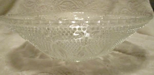 Vintage~Clear Glass~Serving Bowl~Daisy~Thousand Eyes Hobnail~10.5"~Elegant - Foto 1 di 12
