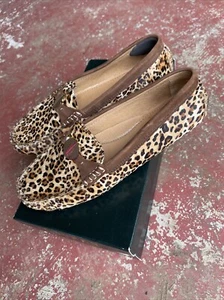 Ralph Lauren Womens Shoes Carley II Leopard Cowhide Moccasin Slip On Size 7B - Picture 1 of 5