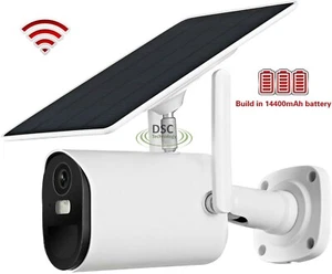 Cámara de seguridad solar exterior 1080P WiFi panel solar bala PIR movimiento a todo color - Imagen 1 de 11