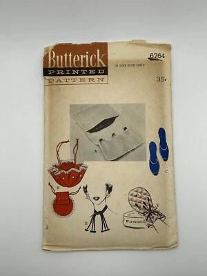 Butterick 1953 Sew Pattern #6764 Powder Mitt Overnight Case Drawstring Bag Scuff - Image 1 of 2