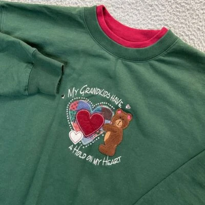 Sudadera De Colección M&C Ropa Deportiva Para Mujer M Verde Nietos Oso de Peluche Cuello Redondo Foto 1 de 4