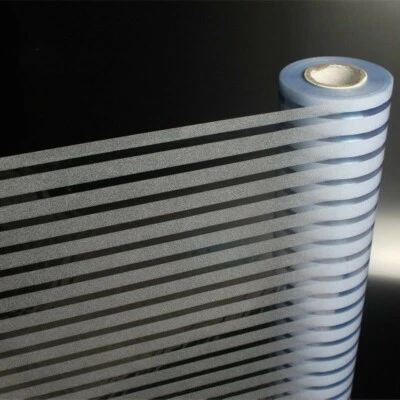 White Privacy Frosted Film Frost Glass Window Film Striped Shutters Sticker New - Image 1 of 4