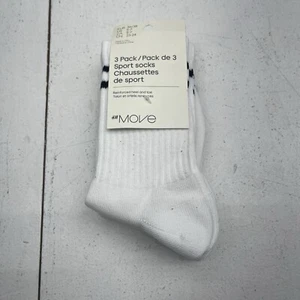 H&M Move White 3 Pack Crew Sport Socks Womens Size 5-7 - Picture 1 of 6