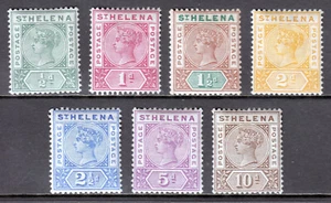 ST. HELENA — SCOTT 40-46 (SG 46-52) — 1890-97 QV SET DEFINITIVO — MH — SCV $95 - Imagen 1 de 2