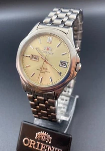 Vintage ORIENT Uhr 3 Sterne Automatik Japan Herren Armbanduhr Beige Zifferblatt Serviced - Bild 1 von 6