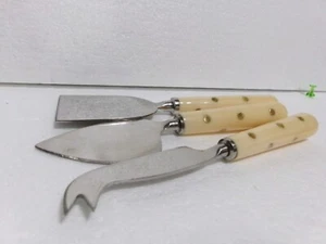 A & B Home Alice Cheese Servers Set Charcuterie Board Knives Brass Inlay Handles - Picture 1 of 9