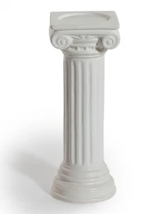 Large White Ionic Column Candle Holder Ceramic - 31cm Plinth - Picture 1 of 5