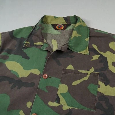 Vintage Distressed Camouflage Mens XL Shirt Woodland Camo Blue Bill By Red Head - Image 1 of 4