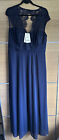 Monsoon Size 16 Navy Blue Full Length Long Dress Maxi Lace Occasion Wedding Prom