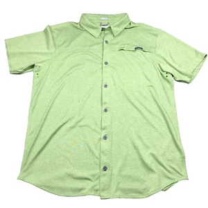 Columbia Shirt Men's M Green Regular Fit Short Sleeve Button Hiking Travel *HOLE - Picture 1 of 16