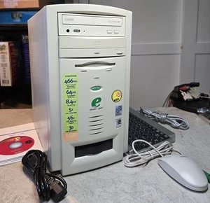 Windows 98 Retro Gaming Computer Restored eMachines 466id 128MB RAM CF SSD HD! - Picture 1 of 12