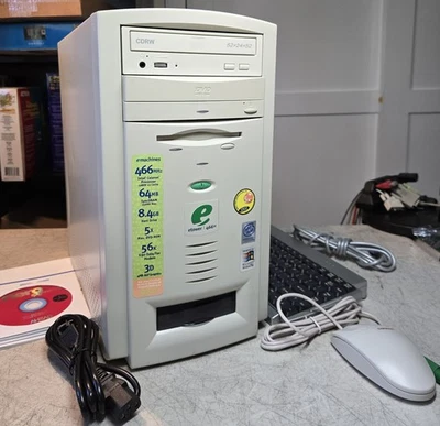 Windows 98 Retro Gaming Computer Restored eMachines 466id 128MB RAM CF SSD HD! - Image 1 of 4
