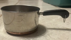 Revere Ware 1-Cup MEASURING CUP /Warmer Mini Saucepan Copper Bottom USA Read - Picture 1 of 14