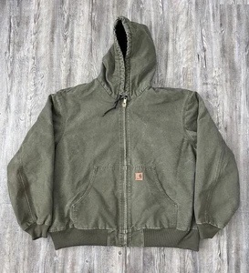 VTG Carhartt Mens Small Hooded Jacket MOS Quilt Lined Canvas Work Duck Size 2XL - Picture 1 of 8