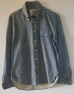 WILLIAM FOX AND SONS MENS M GEOMETRIC PRINT LONGSLEEVE SHIRT NEW SMALL.VGC - Picture 1 of 7